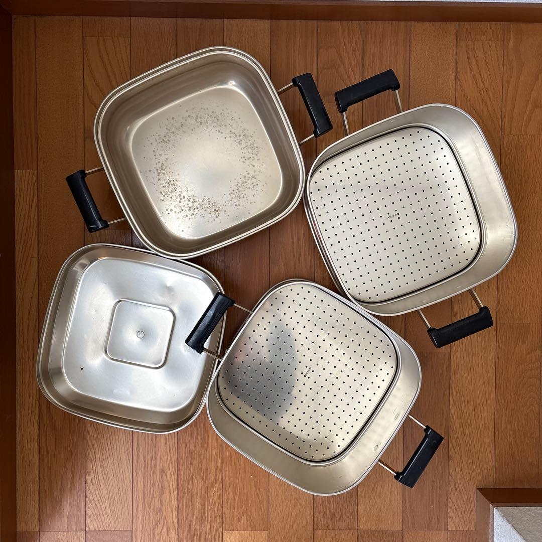 ツルマル印　アルミ3段式蒸し器　26㎝