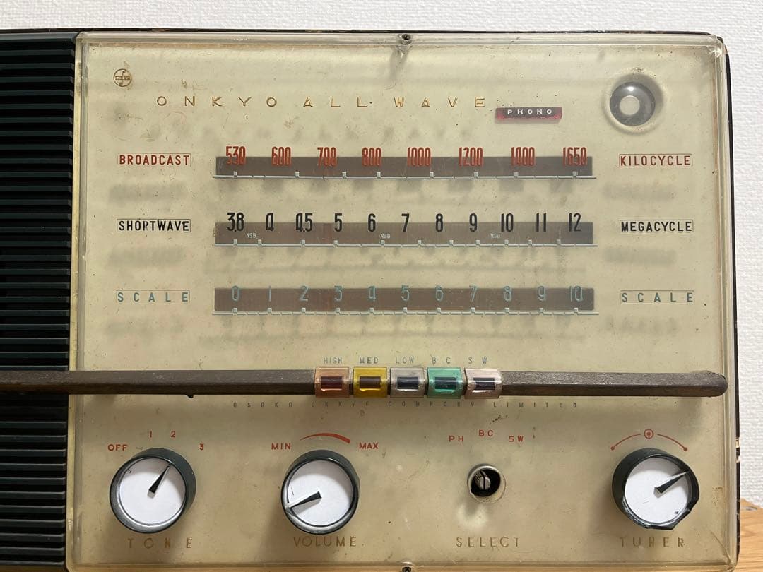 昭和レトロ アンティーク 木製 ONKYO 真空管ラジオ インテリア