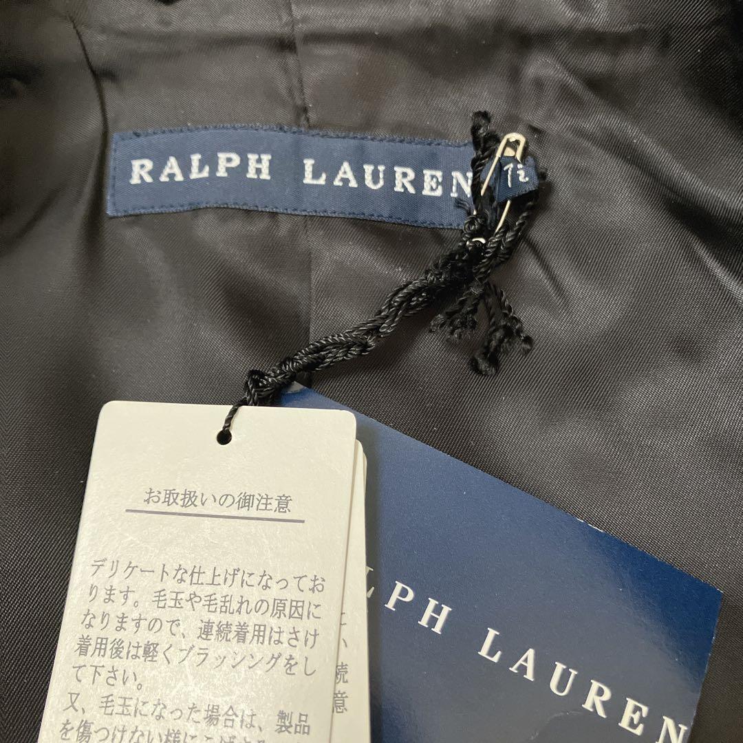 新品　レディースピーコート　ダブルブレスト ウールコート 黒　S