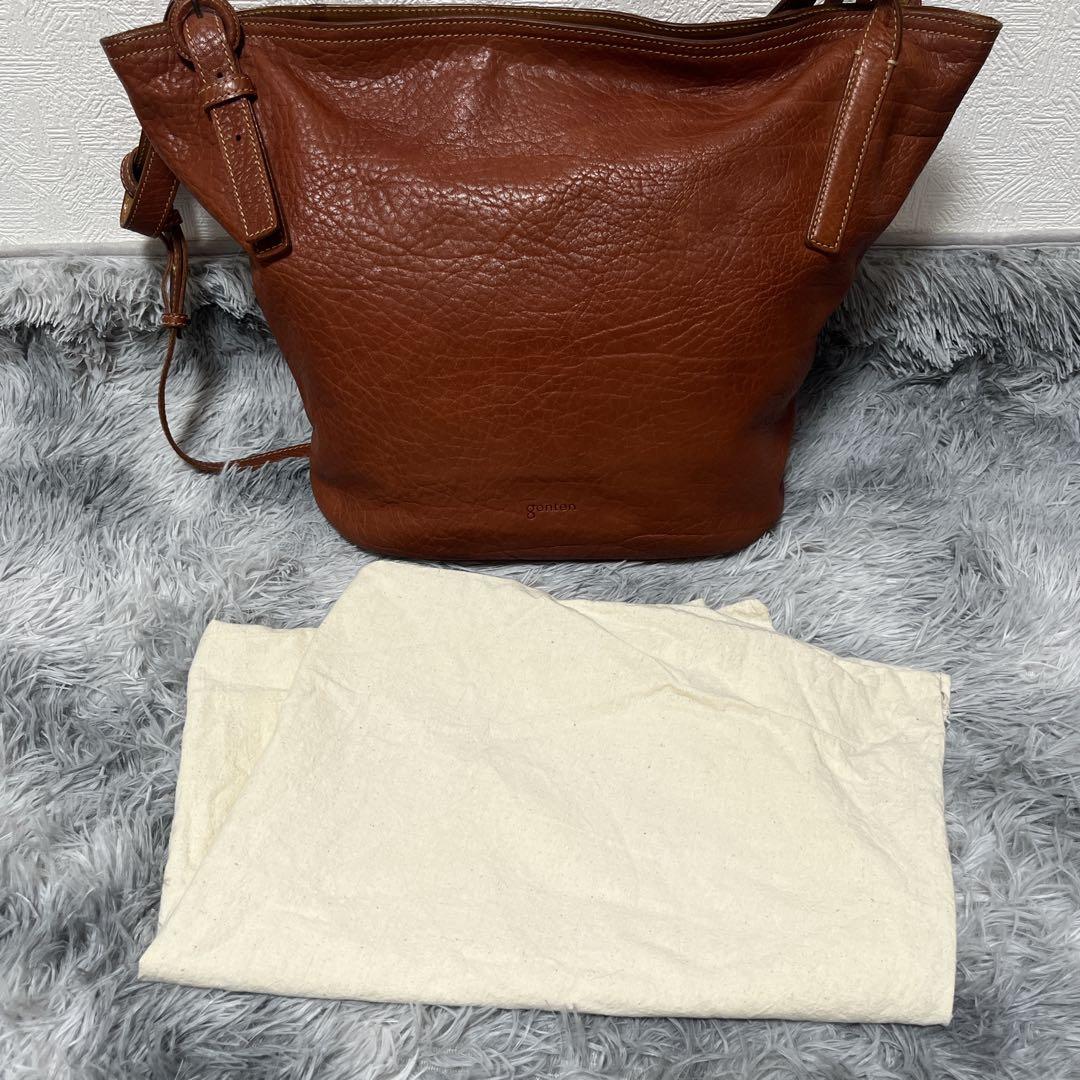 genten ゲンテン レザー ショルダーバッグ 2WAYバッグ ブラウン