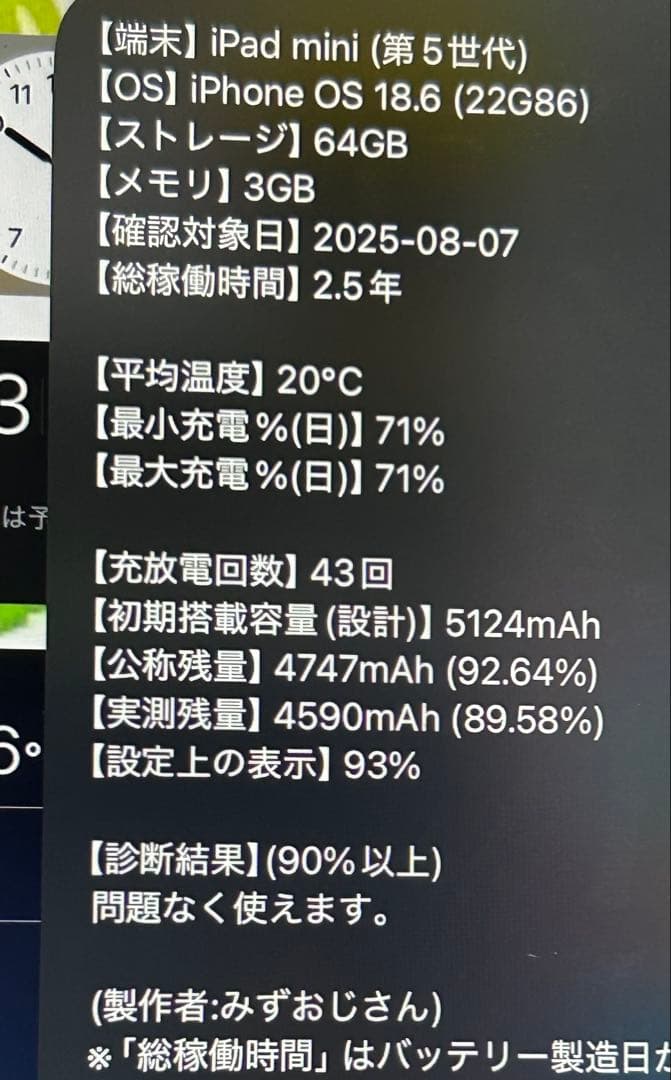 iPad mini 5 64G WiFi本体
