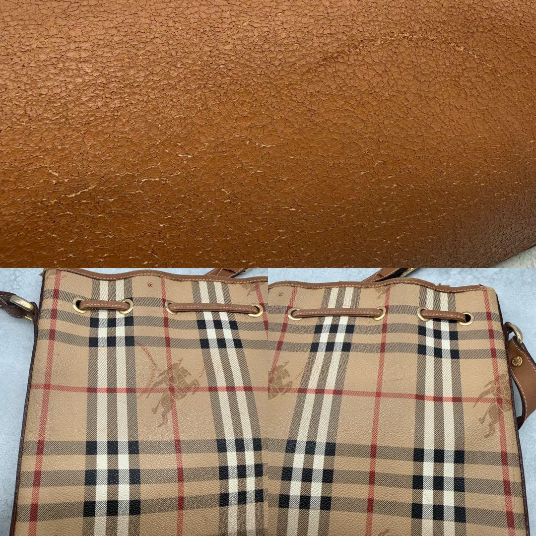 BURBERRYS バーバリー ショルダーバッグ ノバチェック 巾着型 斜め掛け