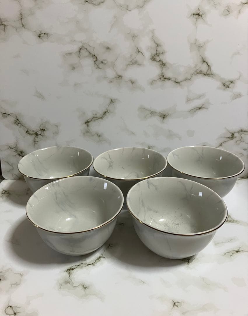 金ふちマーブル皿　15皿セット