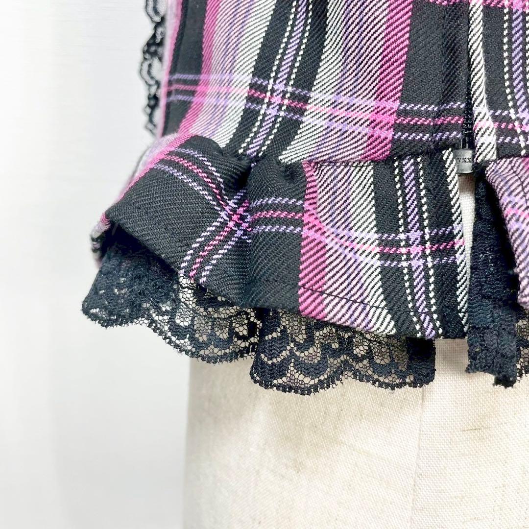 y2k❤️ 00s MA＊RS 当時物 チェック デカリボン レース キャミソール