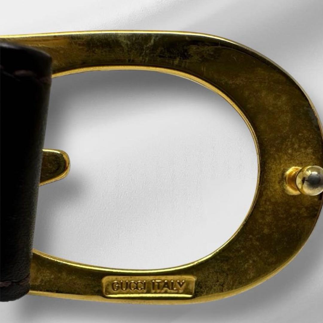 スリープ様 GUCCI オールドグッチ レザー Gバックル ベルト w3