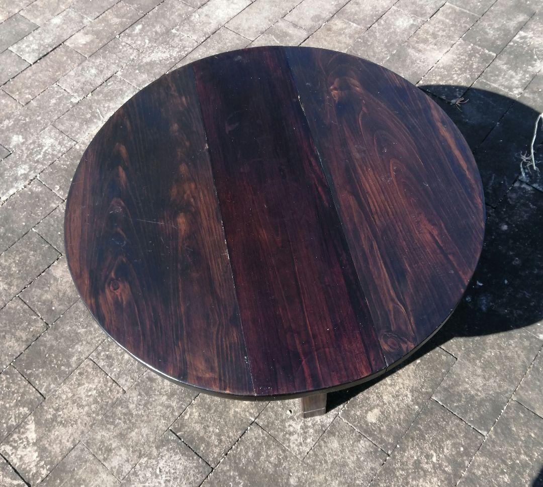 レトロ　【懐かしくて便利】和風 小型 円形 丸 折りたたみちゃぶ台　匿名配送