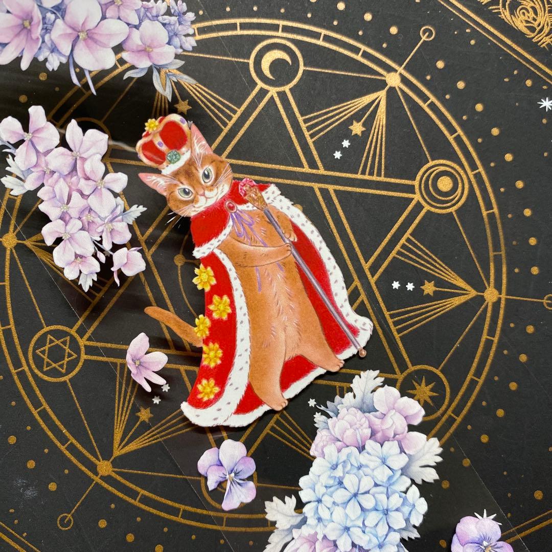 【9465】海外　マステ　4.5/巻　PETマスキングテープ　猫　お花　動物系