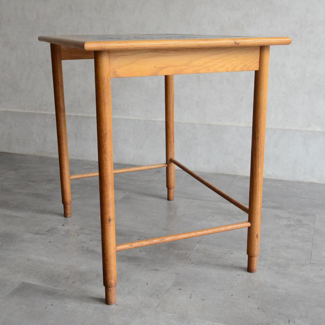 デンマーク 北欧ヴィンテージ タイルトップ サイドテーブル オーク 北欧家具