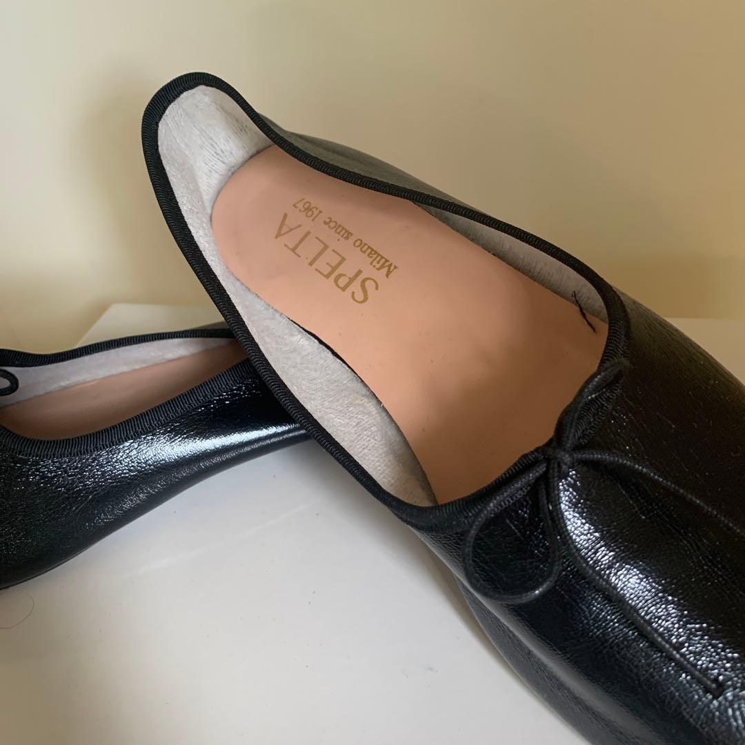 【SPELTA スペルタ】フラットシューズ バレエシューズ　パンプス　黒