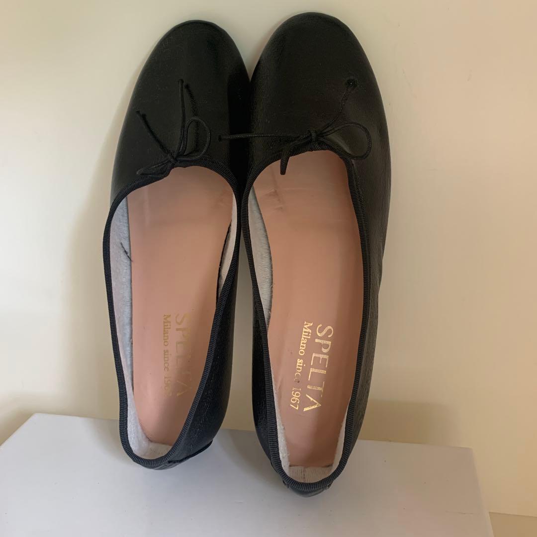 【SPELTA スペルタ】フラットシューズ バレエシューズ　パンプス　黒
