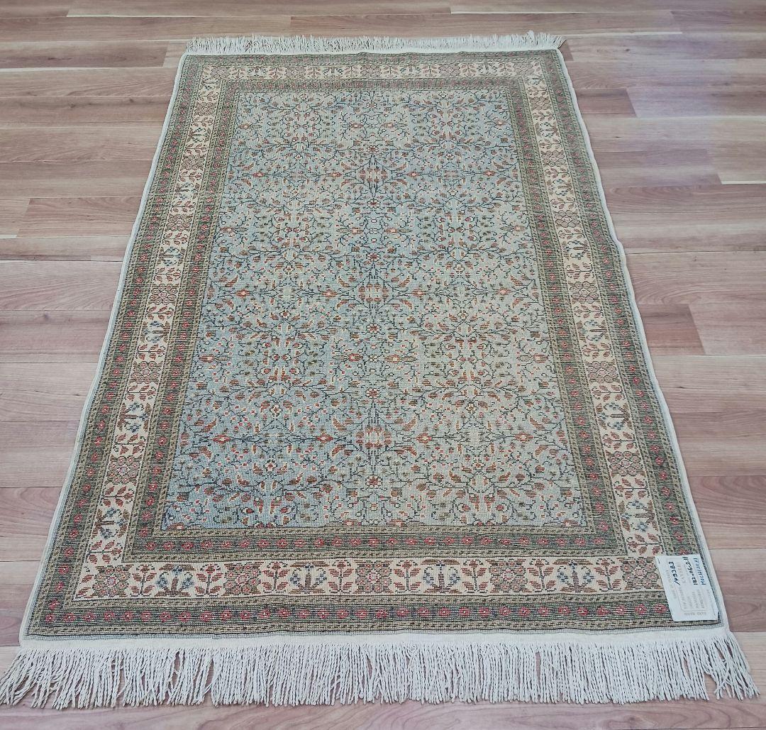 Y3352 トルコ カイセリ絨毯 ウール×コットン 手織り 182×116㎝