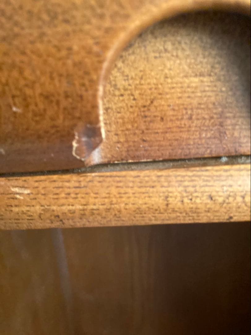 ブラウン　木製　ドレッサー　鏡台　化粧鏡　ミラー　コンセント　レトロ　ブラウン