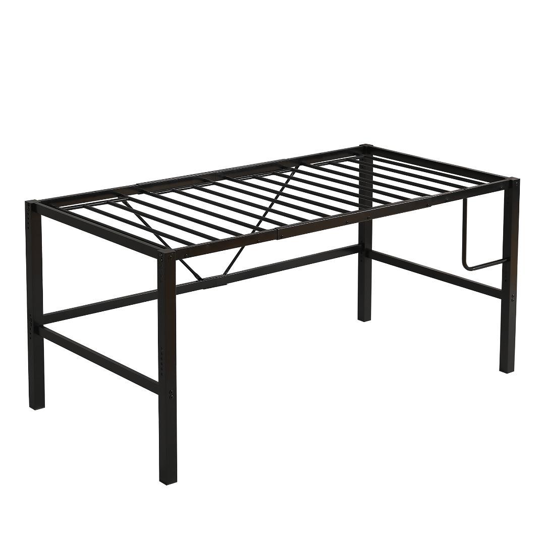 ロータイプ・ロフトベッド【セミダブル】　高さ90cm　一人暮らし　BLACK