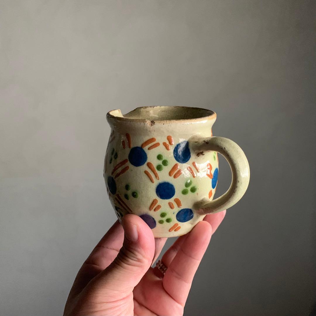 仏蘭西 色絵 酒注 酒器 水注 ピッチャー アンティーク 古道具 ブロカント