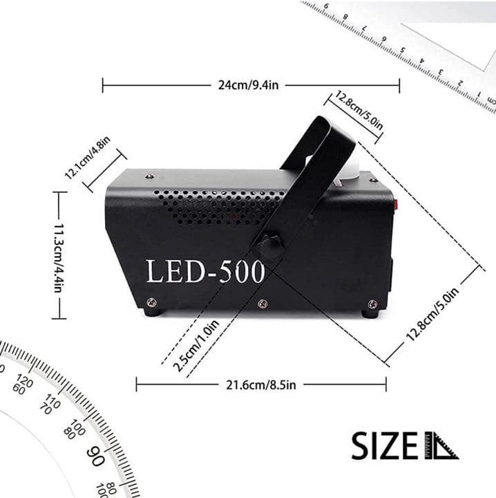 スモークマシン フォグマシン 500W 3 LED RGBモード 赤、緑青LED