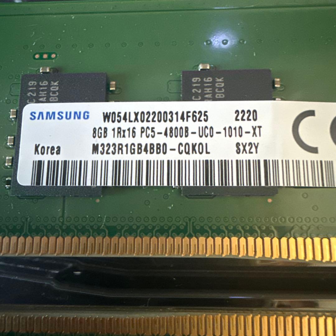 Samsung 8GB DDR5メモリ PC5-4800B 2枚