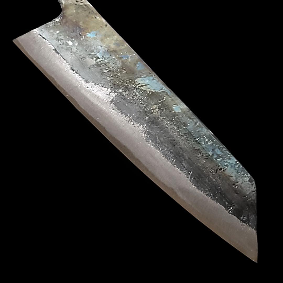 青紙２号 黒打 文化包丁 170㎜ G9396 ベリ柄 手作り １点物 月光作