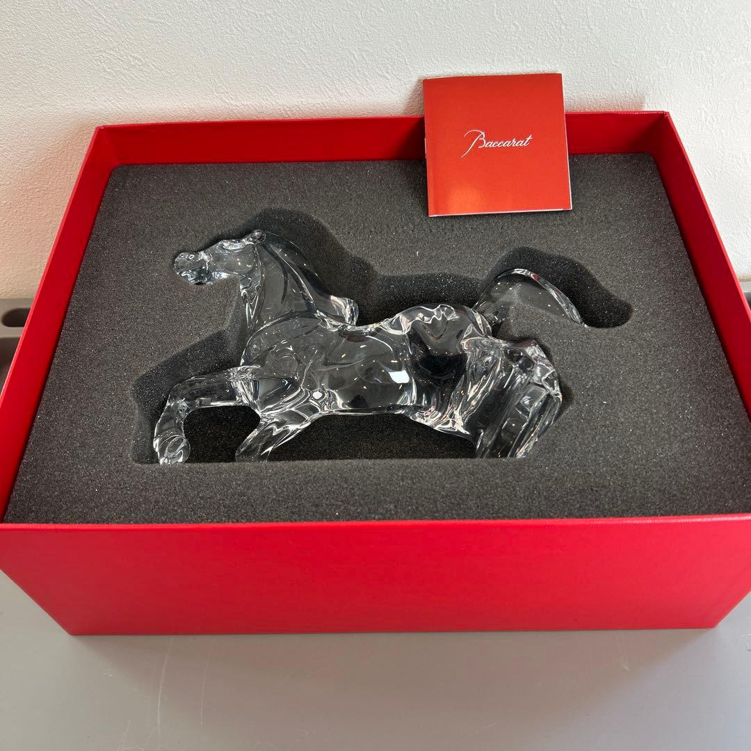 【新品同様】Baccarat バカラ いななく馬　箱付き　オブジェ