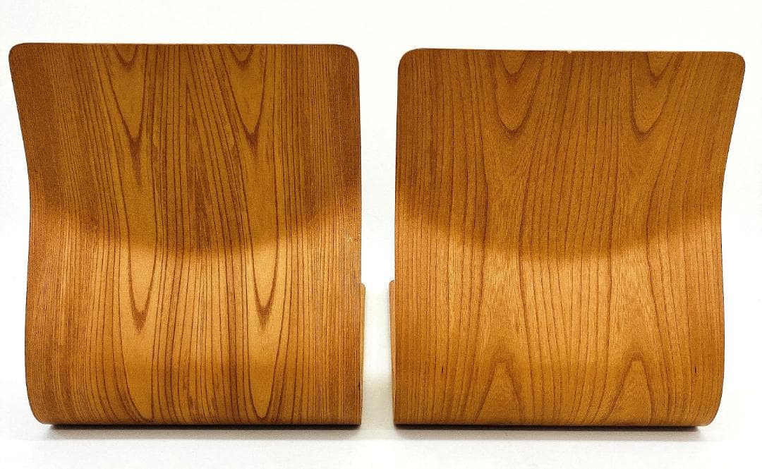 Tendo 天童木工 座椅子 2脚セット 藤森健次 曲げ木 ケヤキ板目 曲木③