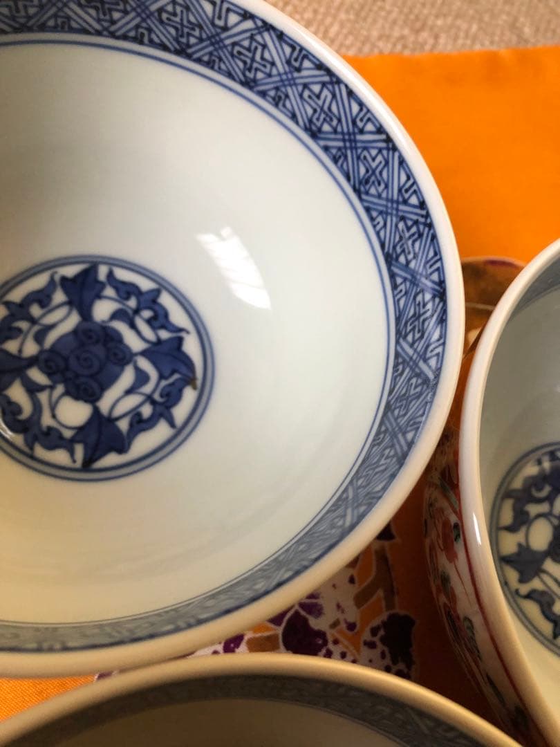 京焼　清水焼　向附 赤地金襴手 鳳凰絵 松谷造　三客