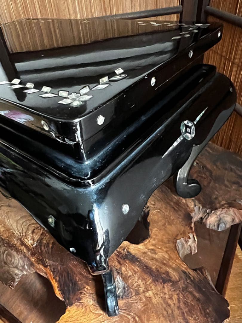 時代 木製 螺鈿 青貝 象嵌 香台 花台 盆栽台