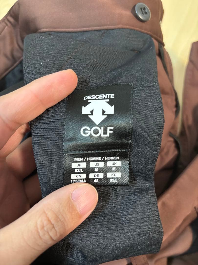 極美品！セットアップ！デサントゴルフ ダウン L ブラウン グレー 防寒 冬