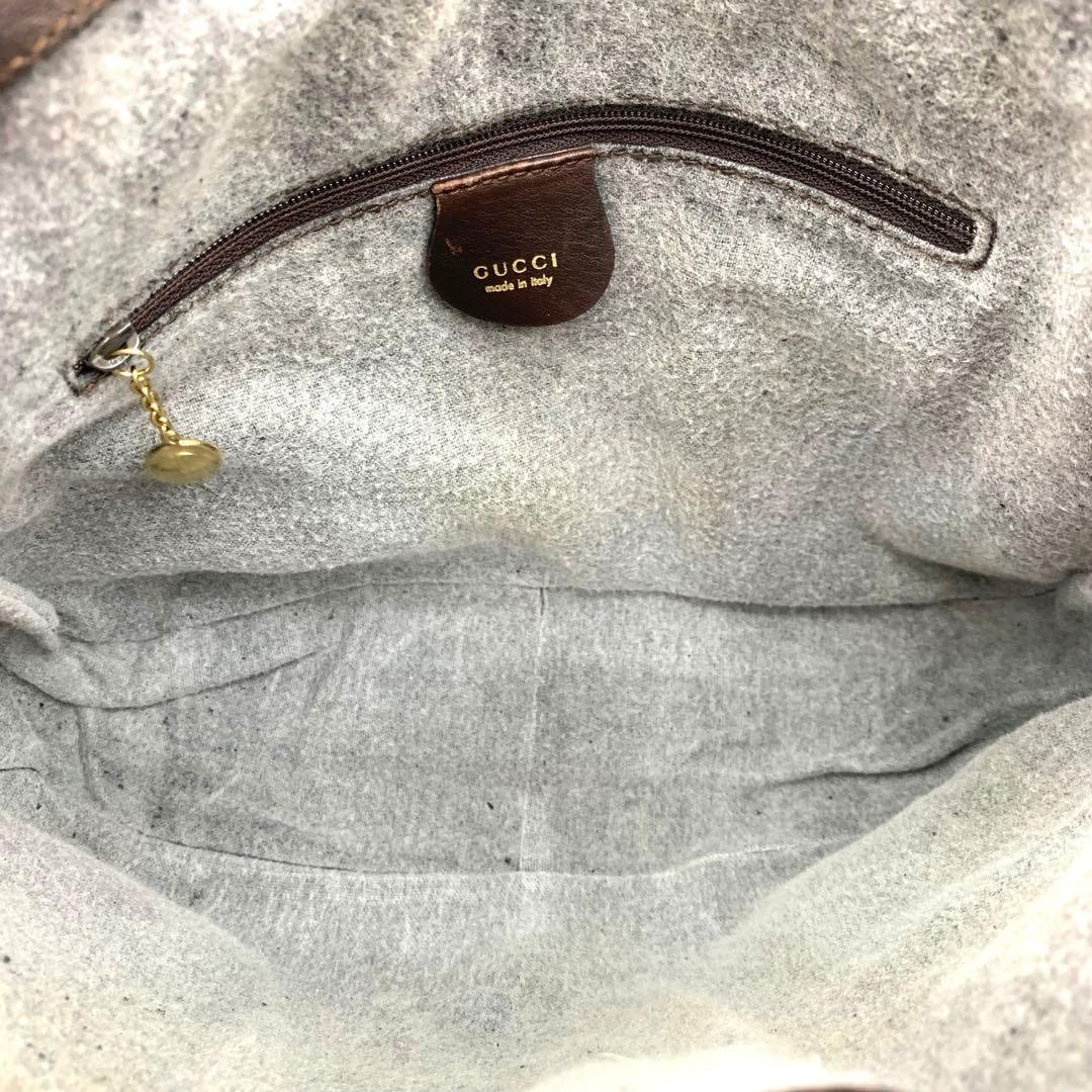 GUCCI グッチ バンブー ハンドバッグ レザー ダークブラウン