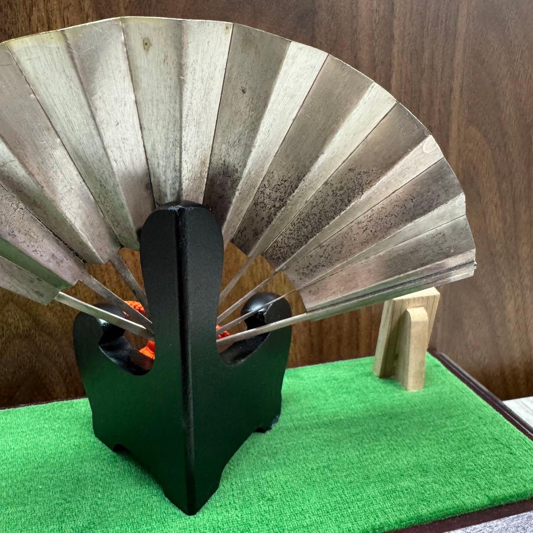 純銀 扇 5号(松竹梅) 純銀製 扇子 置物 武比古作 銀細工 インテリア