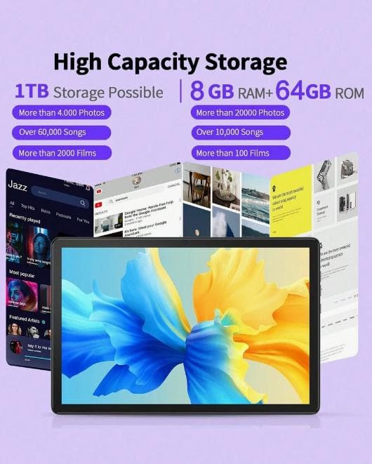 Android タブレット 8GB RAM 64GB ROM (GRAY)