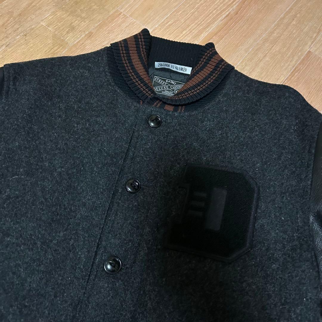 専用 良品 DELUXE CLOTHING 袖レザー スタジャン L