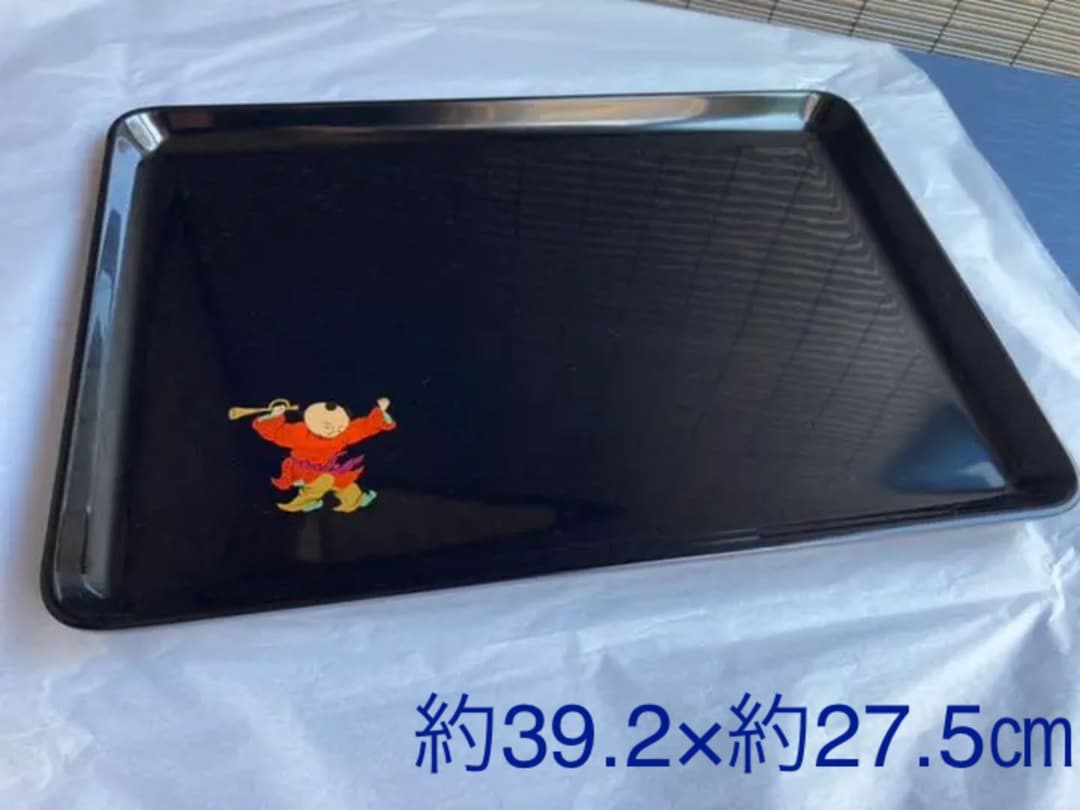 輪島塗　本堅地　唐子蒔絵　お盆　長方形