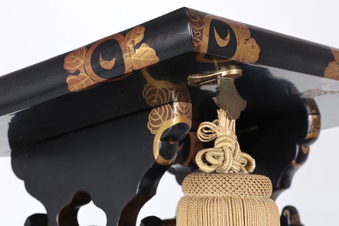 極上 黒漆塗金蒔絵螺鈿細工 見台 経台 経机 仏具 仏教美術 古美術 骨董品 漆