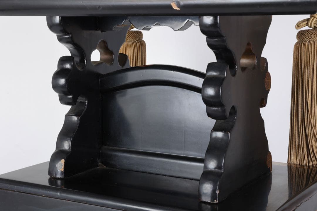 極上 黒漆塗金蒔絵螺鈿細工 見台 経台 経机 仏具 仏教美術 古美術 骨董品 漆