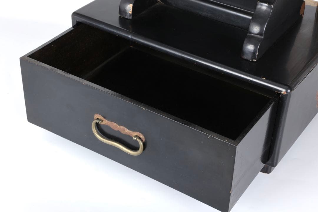 極上 黒漆塗金蒔絵螺鈿細工 見台 経台 経机 仏具 仏教美術 古美術 骨董品 漆