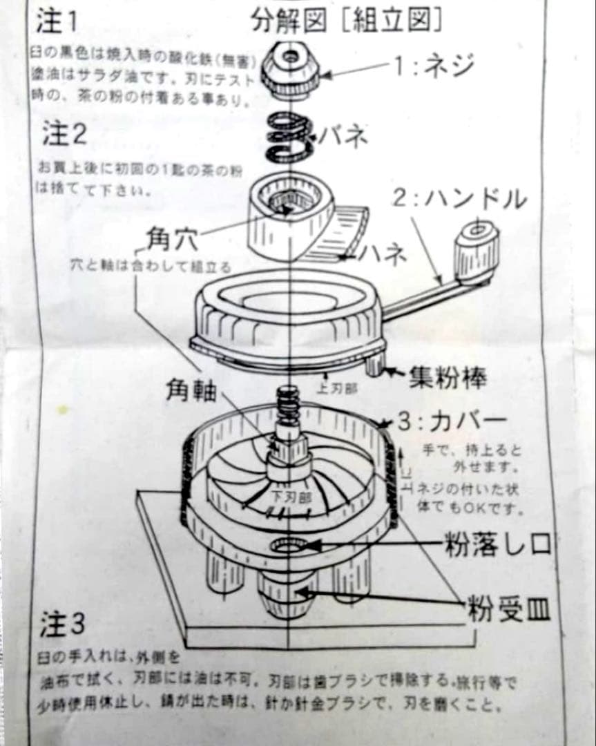 昭和レトロ 当時物 ⭐️ 茶臼 禅 焼入り鋼 小型 手動 石臼方式 黒