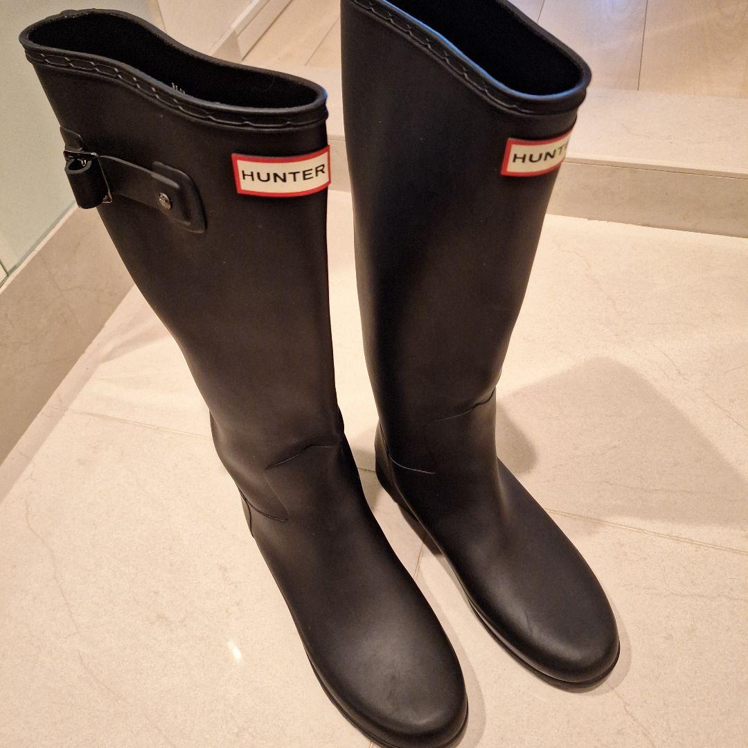 美品　HUNTER　リファインドトールレインブーツ　24センチ　正規品