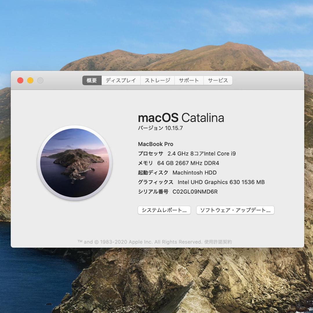 【最終価格】64GBメモリ/Core i9搭載 16インチMacBook Pro