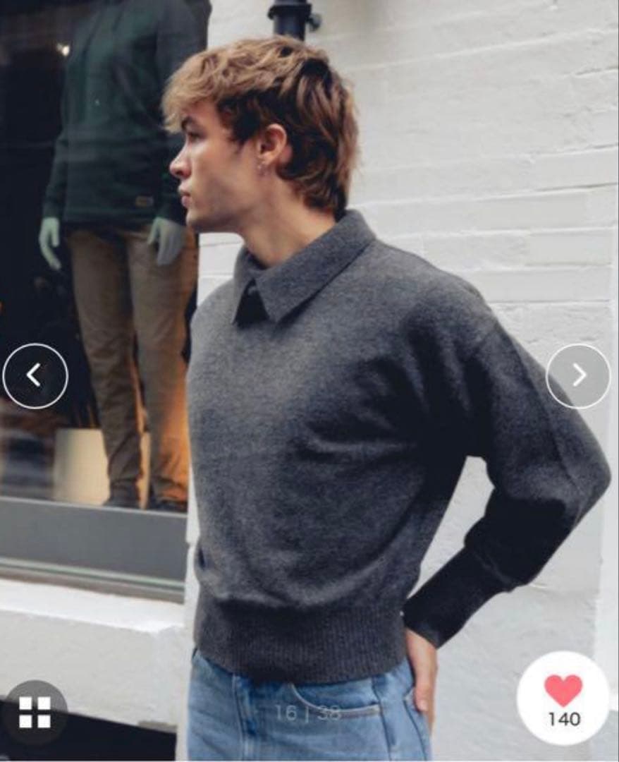 Apartment Three カシミヤブレンドセーター　襟取り外し可