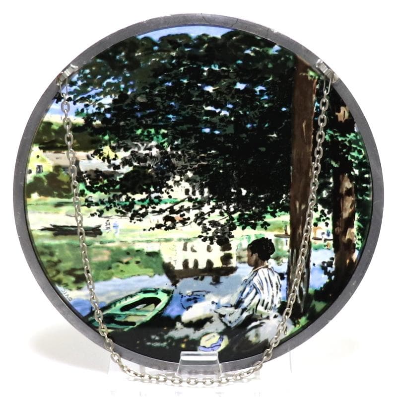 シカゴ美術館収蔵 モネ セーヌ河岸、ベンヌクール ヴィンテージ ステンドグラス