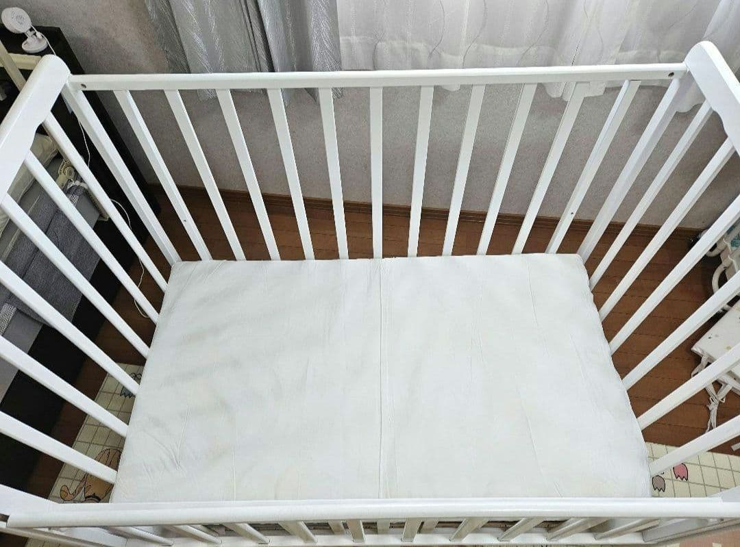 【再出品】木製ベビーベッド ホワイト