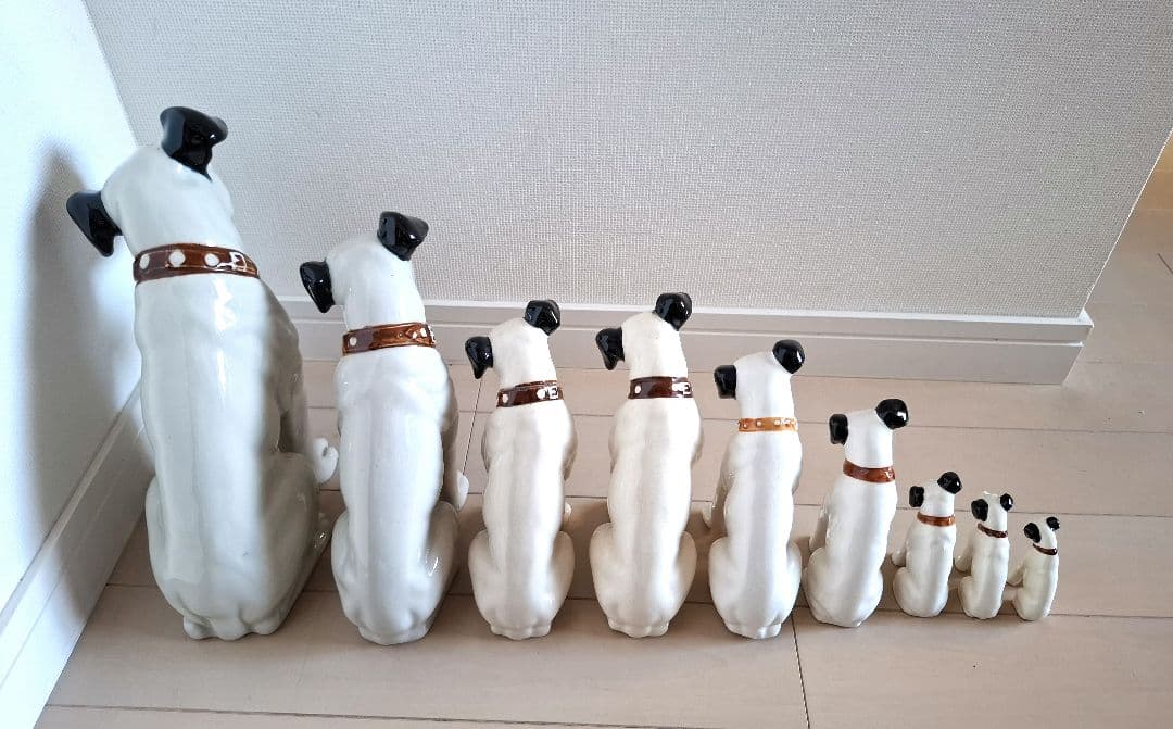 Victor ビクター　犬置物　ニッパー 9体60〜250mm 昭和レトロ