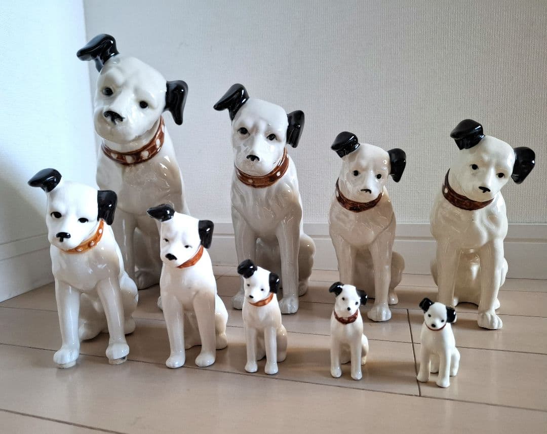 Victor ビクター　犬置物　ニッパー 9体60〜250mm 昭和レトロ