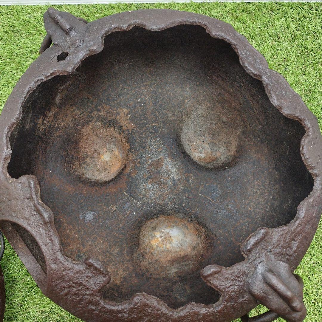 骨董品 南部鉄器 風炉 風炉釜 茶道具 煎茶道具 車軸釜 火鉢