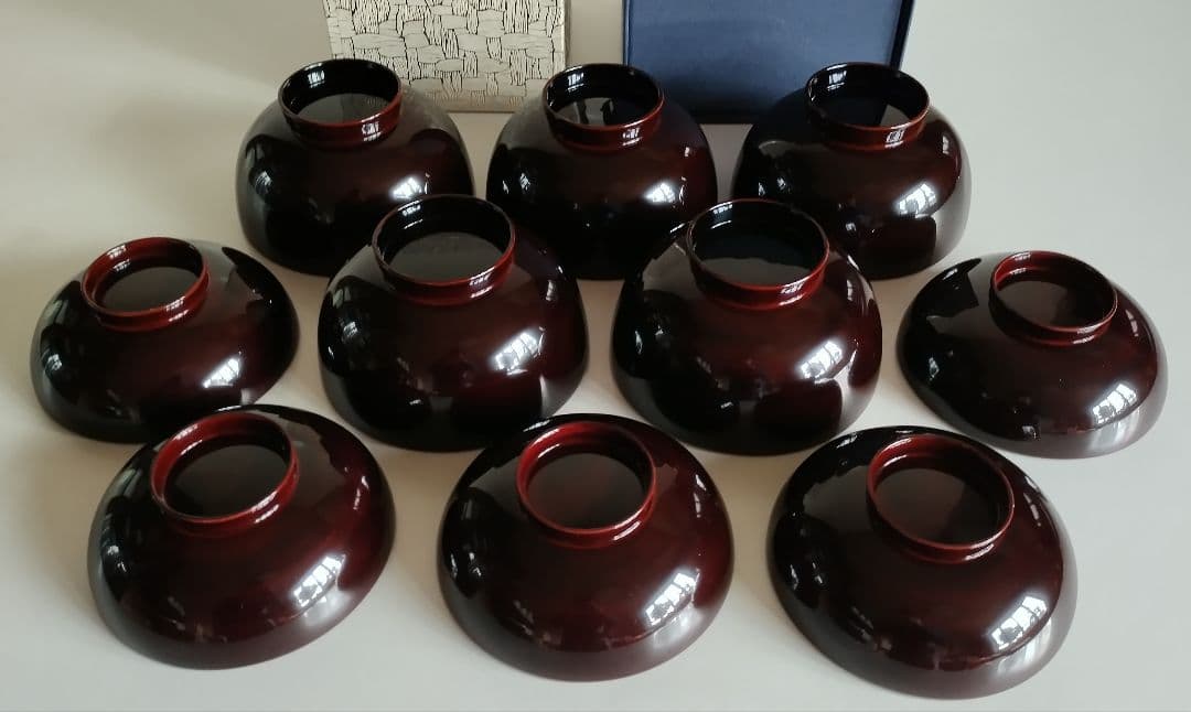 輪島塗　ひょうたん蒔絵　煮物椀　5客セット　溜塗