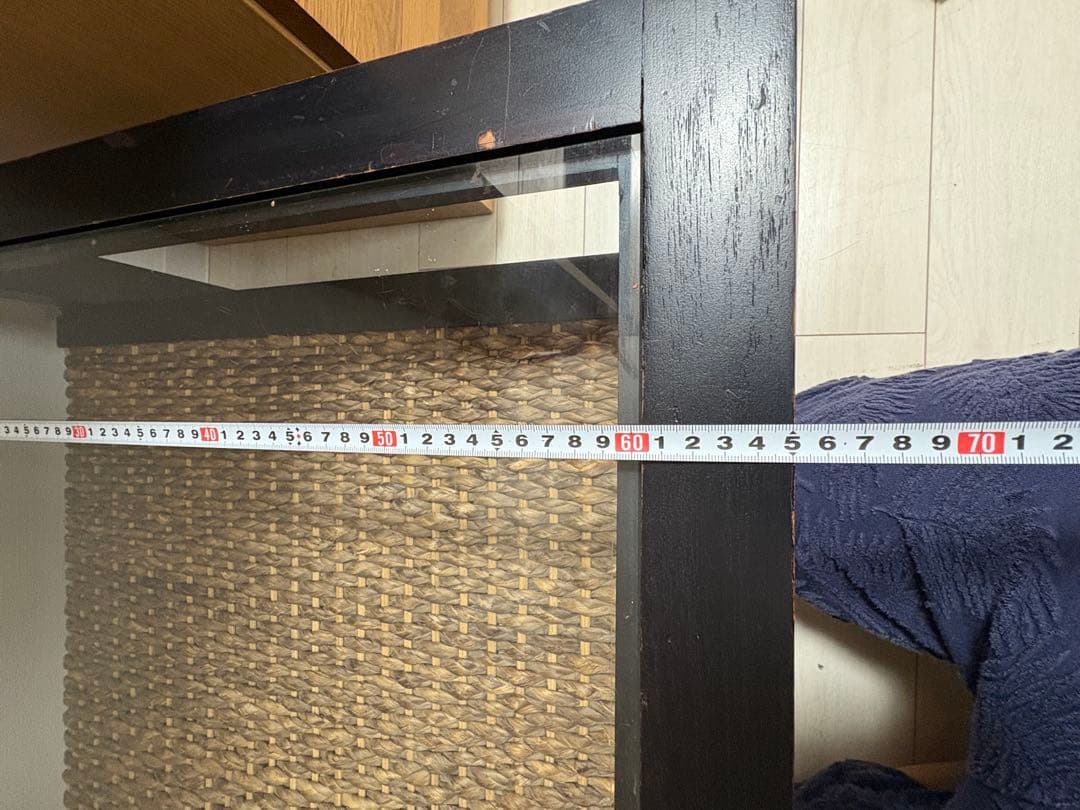 PERFORMAX ガラス天板 ローテーブル ウォーターヒヤシンス家具