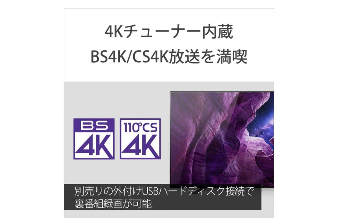 【cat9】21年製 SONYBRAVIA 55V型【KJ-55A8H】