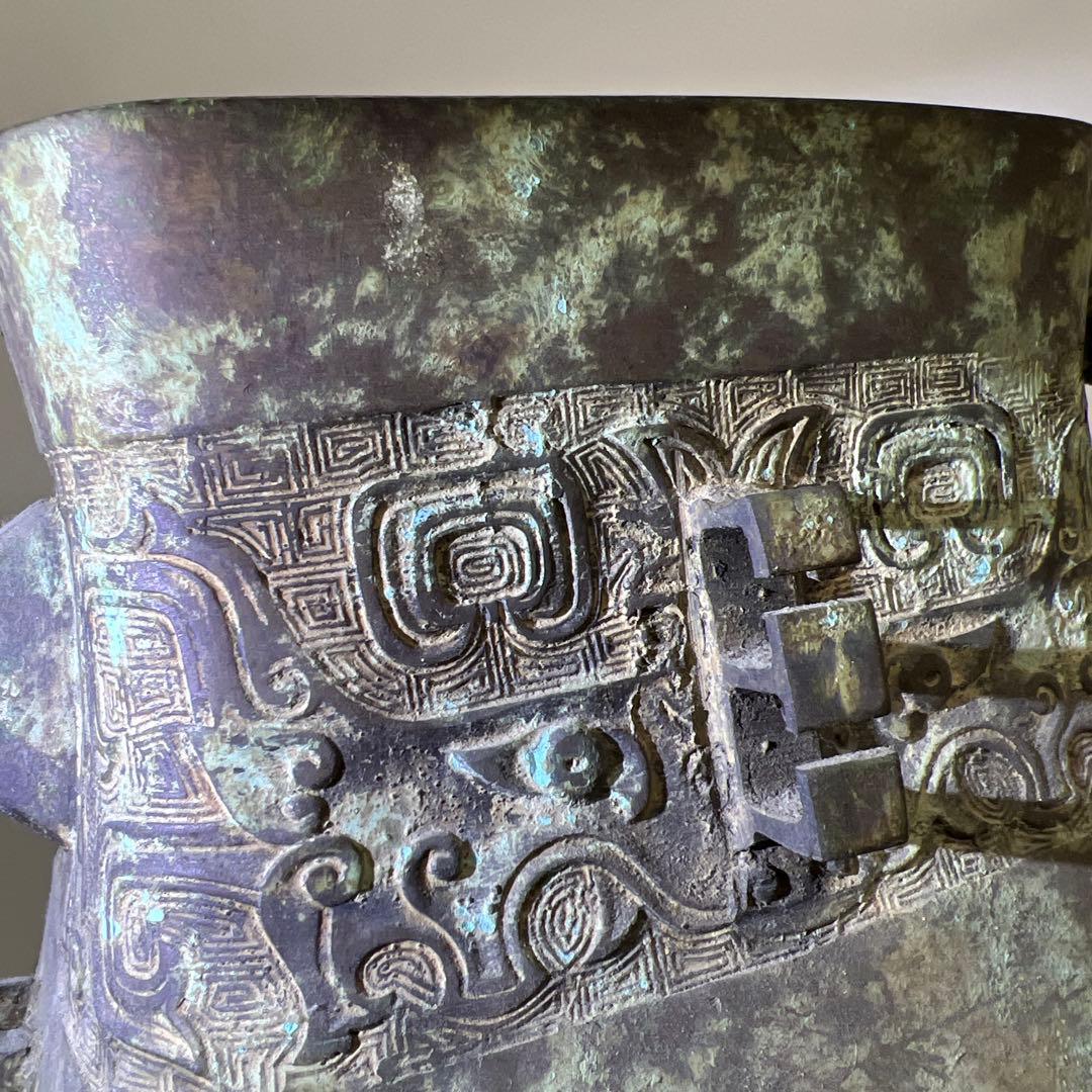 中国古玩　古銅大花瓶　6519g/高さ40㎝　東Y8-0128⑤トヒカ