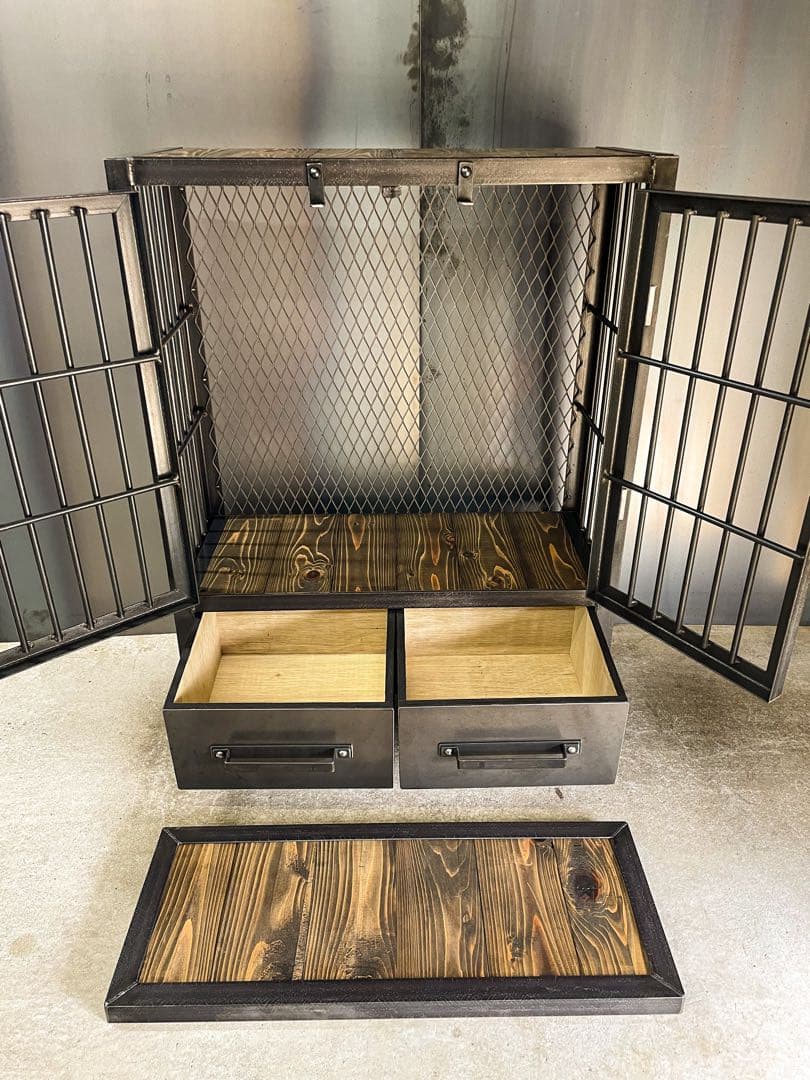 アイアンキャビネット【ver.鉄格子】キャビネット　アイアンラック　アイアン家具