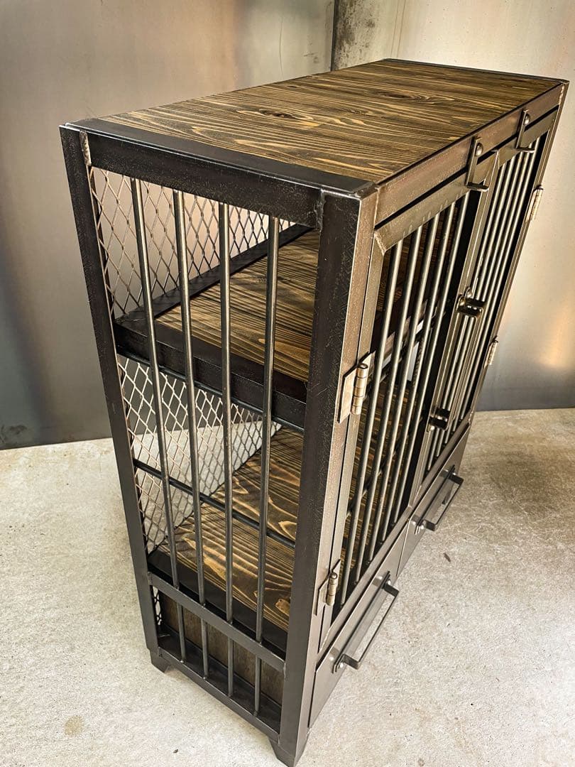 アイアンキャビネット【ver.鉄格子】キャビネット　アイアンラック　アイアン家具