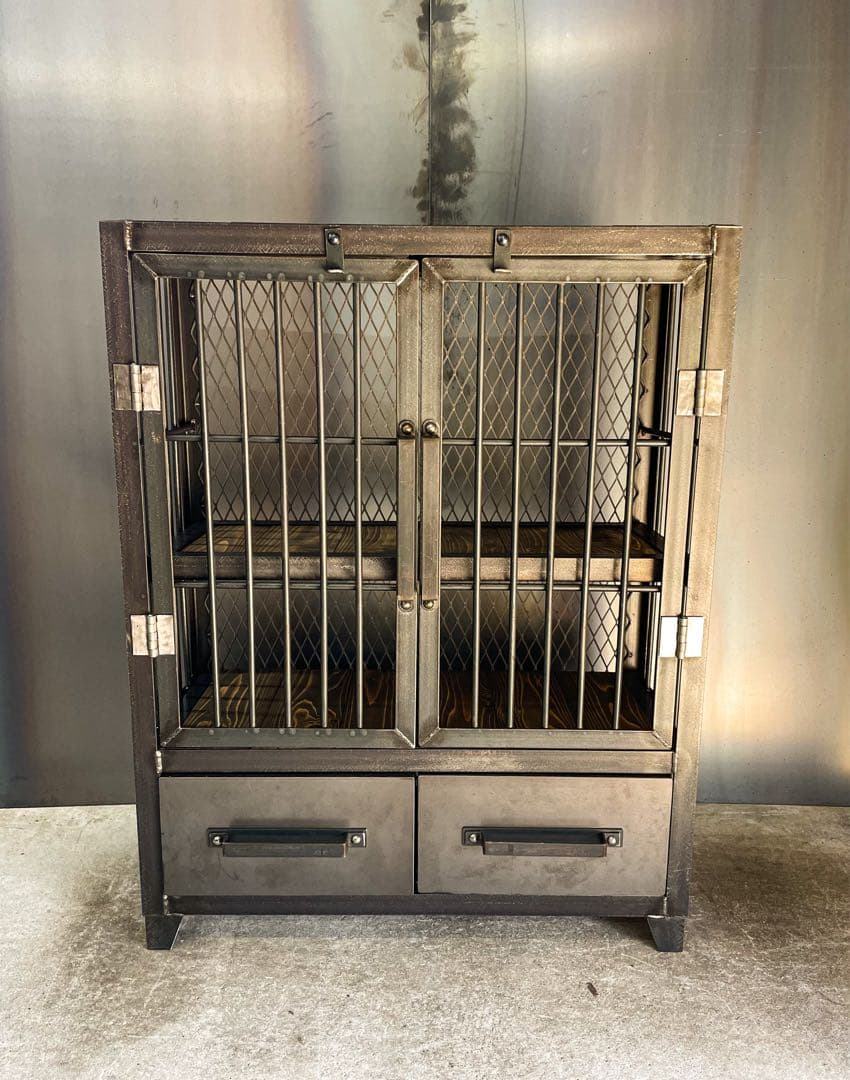 アイアンキャビネット【ver.鉄格子】キャビネット　アイアンラック　アイアン家具